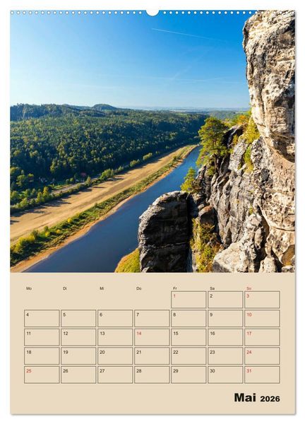 Produktbild: Zauberhafte S&auml;chsische Schweiz (hochwertiger Premium Wandkalender 2026 DIN A2 hoch), Kunstdruck in Hochglanz