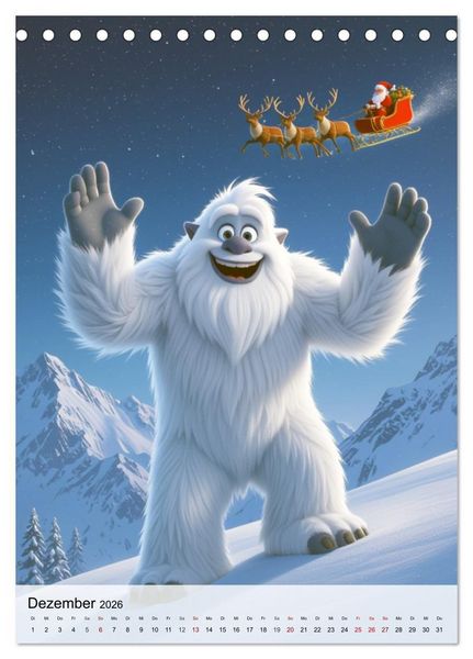 Produktbild: Das verborgene Dorf der Yetis (Tischkalender 2026 DIN A5 hoch), CALVENDO Monatskalender