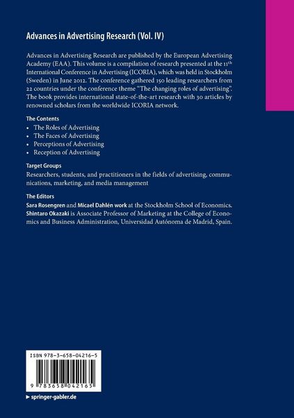 Produktbild: Advances in Advertising Research (Vol. IV)