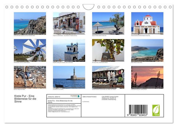 Produktbild: Kreta Pur - Eine Bilderreise f&uuml;r die Sinne (Wandkalender 2026 DIN A4 quer), CALVENDO Monatskalender