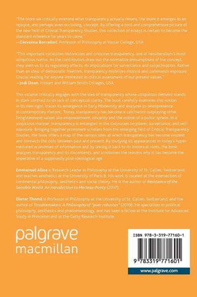Produktbild: Transparency, Society and Subjectivity