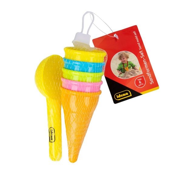 Idena Sandformen Set Eiscreme mit Löffel mehrfarbig 6 Teile
