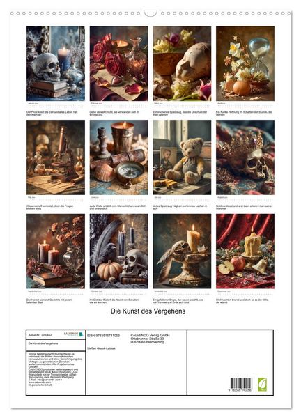 Produktbild: Die Kunst des Vergehens (Wandkalender 2026 DIN A2 hoch), CALVENDO Monatskalender