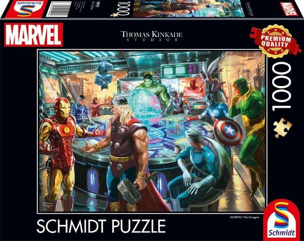 Schmidt Spiele 59958 - The Avengers, Puzzle Thomas Kinkade 1.000 Teile - Marvel