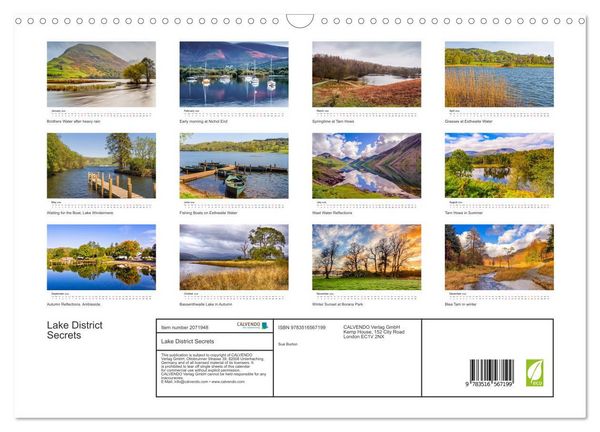 Produktbild: Lake District Secrets (Wall Calendar 2026 DIN A3 landscape), CALVENDO 12 Month Wall Calendar