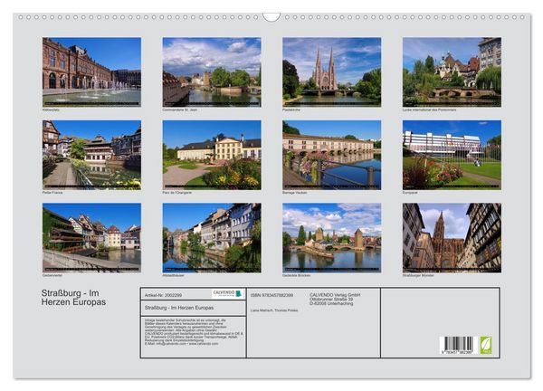 Produktbild: Stra&szlig;burg - Im Herzen Europas (Wandkalender 2026 DIN A2 quer), CALVENDO Monatskalender