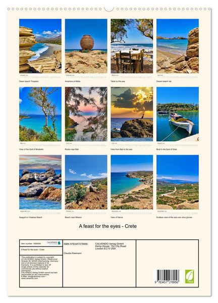 Produktbild: A feast for the eyes - Crete (High Quality Premium Wall Calendar 2026 DIN A2 portrait),CALVENDO 12 Month Wall Calendar