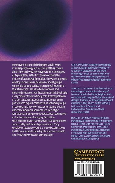 Produktbild: Stereotypes as Explanations