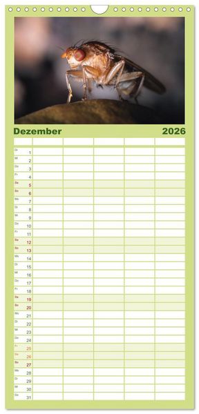 Produktbild: Familienplaner 2026 - Makrowelten Tierreich mit 5 Spalten (Wandkalender, 21 x 45 cm) CALVENDO