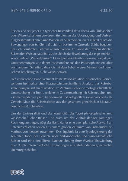 Produktbild: Erz&auml;hlte Reisen. Griechische Philosophen und Wissenschaftler unterwegs