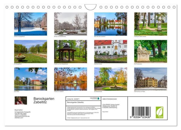 Produktbild: Barockgarten Zabeltitz (Wandkalender 2027 DIN A4 quer), CALVENDO Monatskalender