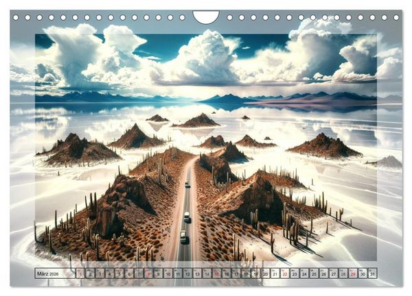 Produktbild: Faszinierende Welt: Eine Reise mit der K&uuml;nstlichen Intelligenz an Magische Orte (Wandkalender 2026 DIN A4 quer), CALVENDO Monatskalender