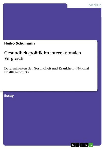 Produktbild: Gesundheitspolitik im internationalen Vergleich