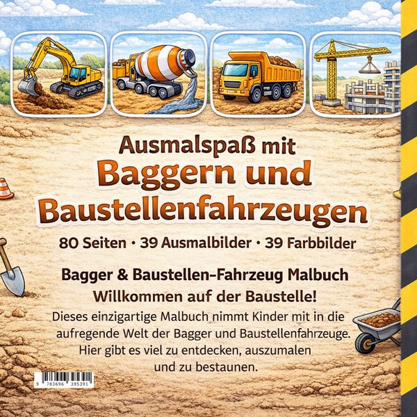 Produktbild: Bagger & Baustellen-Fahrzeug Malbuch