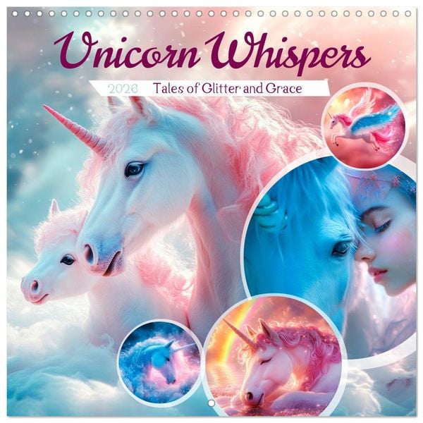 Produktbild: Unicorn Whispers - Tales of Glitter and Grace (Wall Calendar 2026 12 &times; 12 Inch) CALVENDO 12 Month Wall Calendar