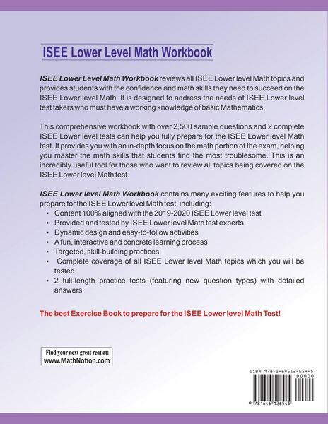 Produktbild: ISEE Lower Level Math Workbook