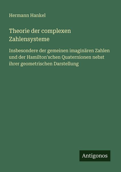 Produktbild: Theorie der complexen Zahlensysteme