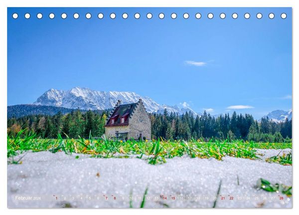 Produktbild: Garmisch Partenkirchen Land - Wasser und Berge sind Leben (Tischkalender 2026 DIN A5 quer), CALVENDO Monatskalender
