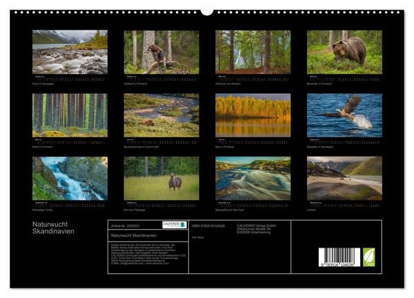 Produktbild: Naturwucht Skandinavien (hochwertiger Premium Wandkalender 2026 DIN A2 quer), Kunstdruck in Hochglanz