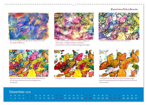 Produktbild: Mal einfach mit ! 12 ausf&uuml;hrliche Schritt f&uuml;r Schritt Anleitungen (hochwertiger Premium Wandkalender 2026 DIN A2 quer), Kunstdruck in Hochglanz