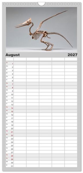 Produktbild: Familienplaner 2027 - Knochen der Giganten - Dinosaurier im Portr&auml;t mit 5 Spalten (Wandkalender, 21 x 45 cm) CALVENDO