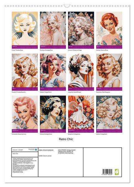 Produktbild: Retro Chic (Wandkalender 2026 DIN A2 hoch), CALVENDO Monatskalender