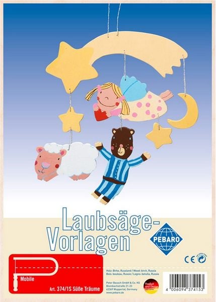 PEBARO 374/1S - Laubsägevorlage Mobile Süße Träume, 1 Platte, Größe DIN A4