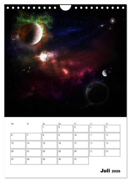 Produktbild: Im Weltraum (Wandkalender 2026 DIN A4 hoch), CALVENDO Monatskalender