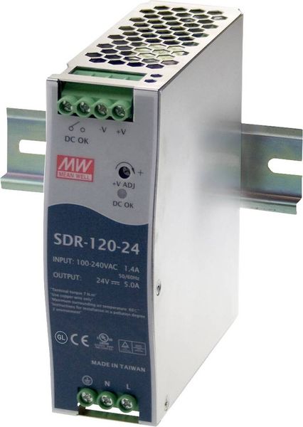 Mean Well SDR-120-24 Hutschienen-Netzteil (DIN-Rail) 24 V/DC 5 A 120 W Anzahl Ausgänge:1 x Inhalt 1 St.