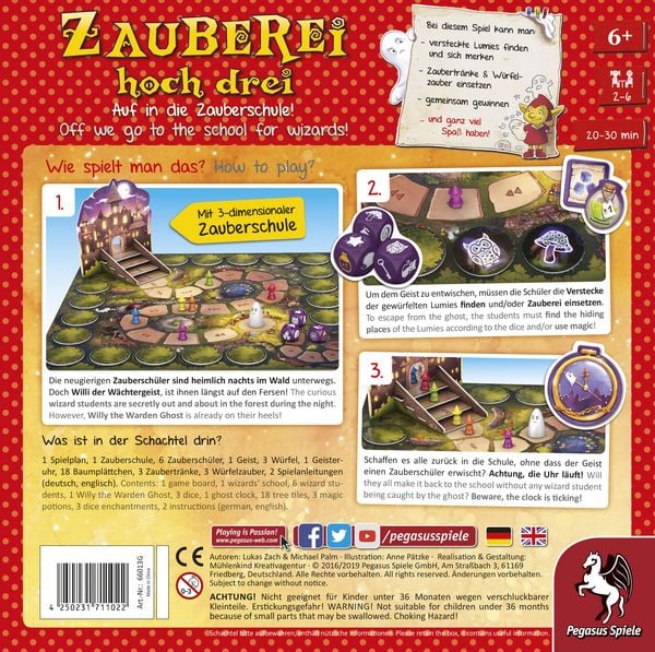 Produktbild: Pegasus - Zauberei hoch drei, W&uuml;rfelspiel, Kinderspiel, Lernspiel