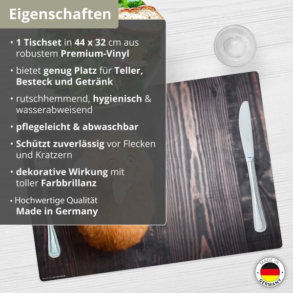 Haustier Unterlage Mit Namen - Futternapf Matte Katzen Fisch Design Blau 44x29cm Wasserfest