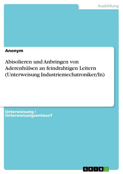 Produktbild: Abisolieren und Anbringen von Aderenh&uuml;lsen an feindrahtigen Leitern (Unterweisung Industriemechatroniker/In)