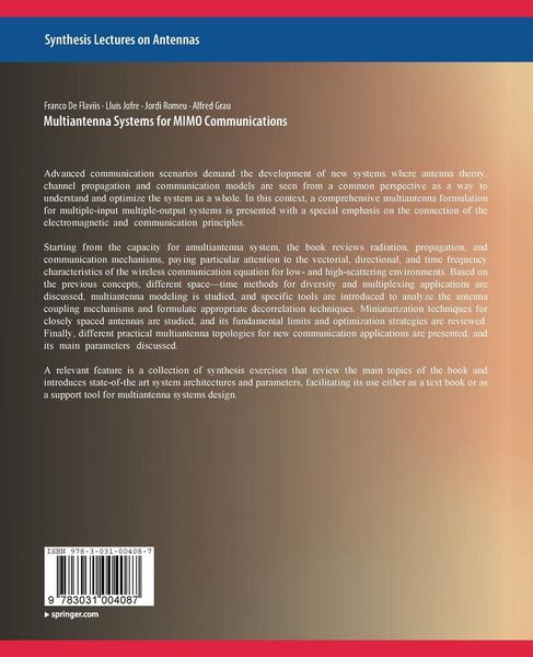 Produktbild: Multiantenna Systems for MIMO Communications