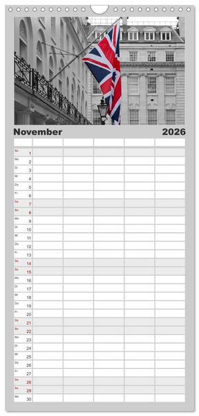 Produktbild: Familienplaner 2026 - LONDON Urbaner Flair mit 5 Spalten (Wandkalender, 21 x 45 cm) CALVENDO