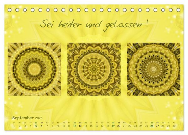 Produktbild: Mandala Trilogien (Tischkalender 2026 DIN A5 quer), CALVENDO Monatskalender