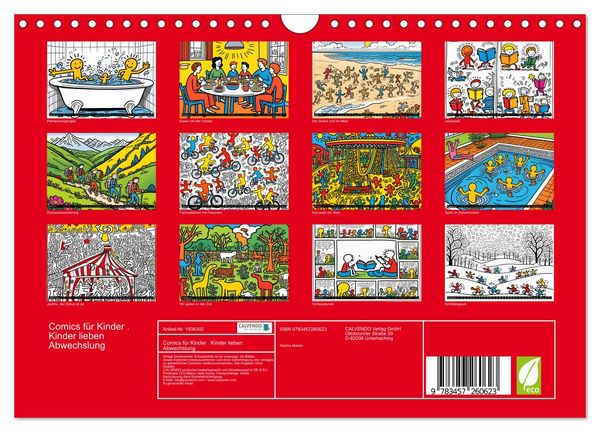 Produktbild: Comics f&uuml;r Kinder . Kinder lieben Abwechslung (Wandkalender 2026 DIN A4 quer), CALVENDO Monatskalender