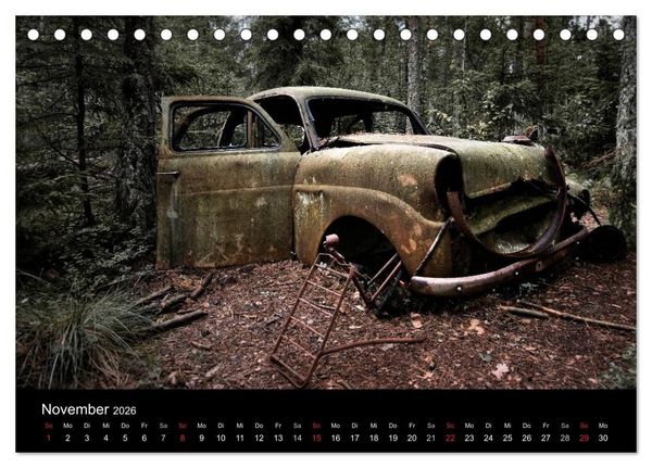 Produktbild: Automobile im Herbst (Tischkalender 2026 DIN A5 quer), CALVENDO Monatskalender