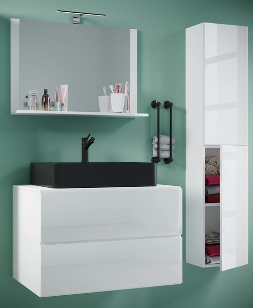 Produktbild: 4-tlg Waschtisch Badm&ouml;bel Lendas 80 cm L Schublade