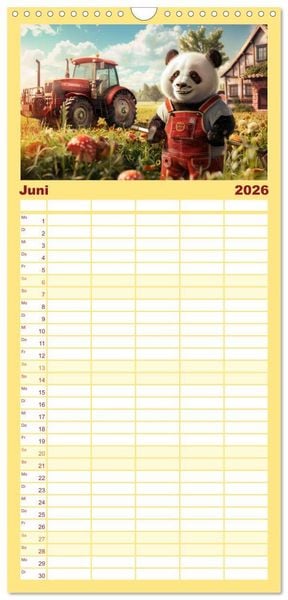 Produktbild: Familienplaner 2026 - Der tierisch lustige Bauern-Kalender mit 5 Spalten (Wandkalender, 21 x 45 cm) CALVENDO