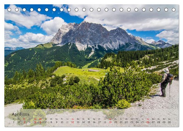 Produktbild: Naturparadies Zugspitzarena (Tischkalender 2026 DIN A5 quer), CALVENDO Monatskalender