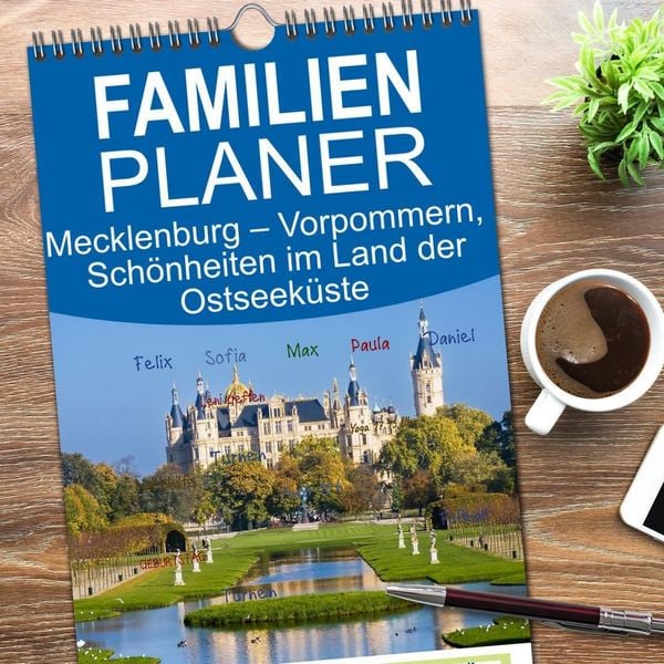 Produktbild: Familienplaner 2026 - Mecklenburg &ndash; Vorpommern, Sch&ouml;nheiten im Land der Ostseek&uuml;ste mit 5 Spalten (Wandkalender, 21 x 45 cm) CALVENDO