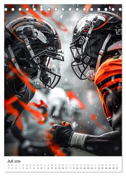 Produktbild: American Football - coole M&auml;nner (Tischkalender 2026 DIN A5 hoch), CALVENDO Monatskalender