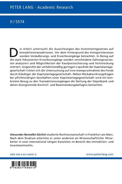 Produktbild: Immobilientransaktionen mit Bezug zu einem Immobilien-Sondervermoegen