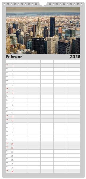 Produktbild: Familienplaner 2026 - New York Impressionen mit 5 Spalten (Wandkalender, 21 x 45 cm) CALVENDO