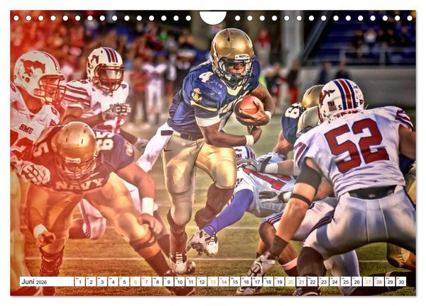 Produktbild: American Football - Power (Wandkalender 2026 DIN A4 quer), CALVENDO Monatskalender