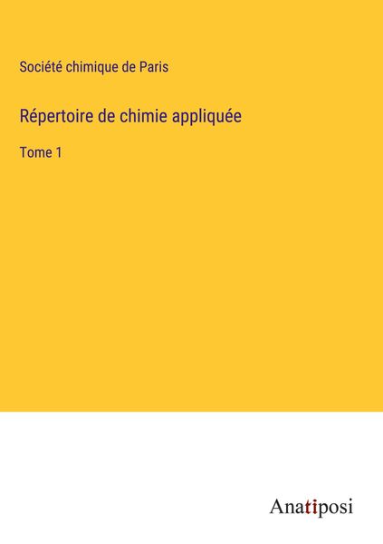 Produktbild: R&eacute;pertoire de chimie appliqu&eacute;e