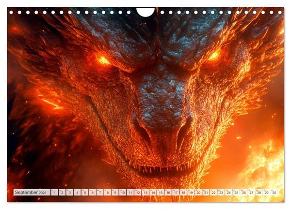 Produktbild: M&Auml;CHTIGE DRACHEN Mystische Wesen (Wandkalender 2026 DIN A4 quer), CALVENDO Monatskalender