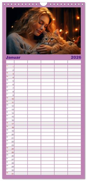 Produktbild: Familienplaner 2026 - Verzaubert von Magie und Romantik mit 5 Spalten (Wandkalender, 21 x 45 cm) CALVENDO