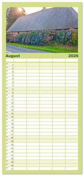 Produktbild: Familienplaner 2026 - Ein Hortensientraum mit 5 Spalten (Wandkalender, 21 x 45 cm) CALVENDO