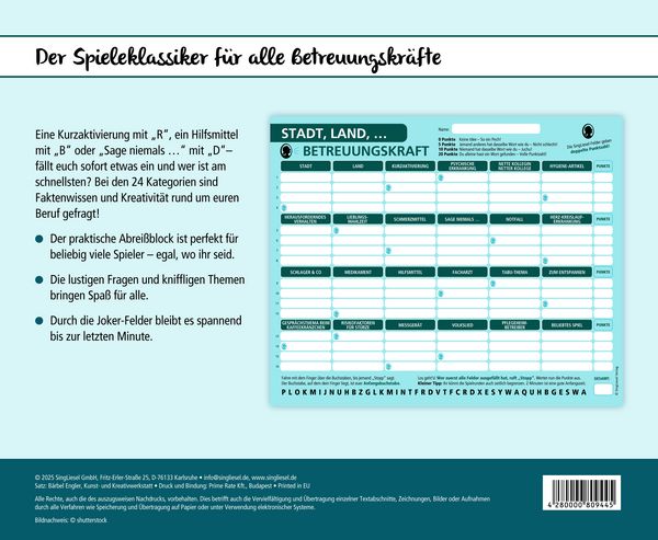 Produktbild: Stadt, Land, Betreuungskraft